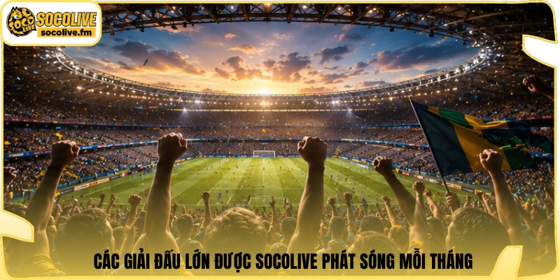 Các giải đấu lớn được Socolive phát sóng mỗi tháng
